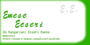 emese ecseri business card